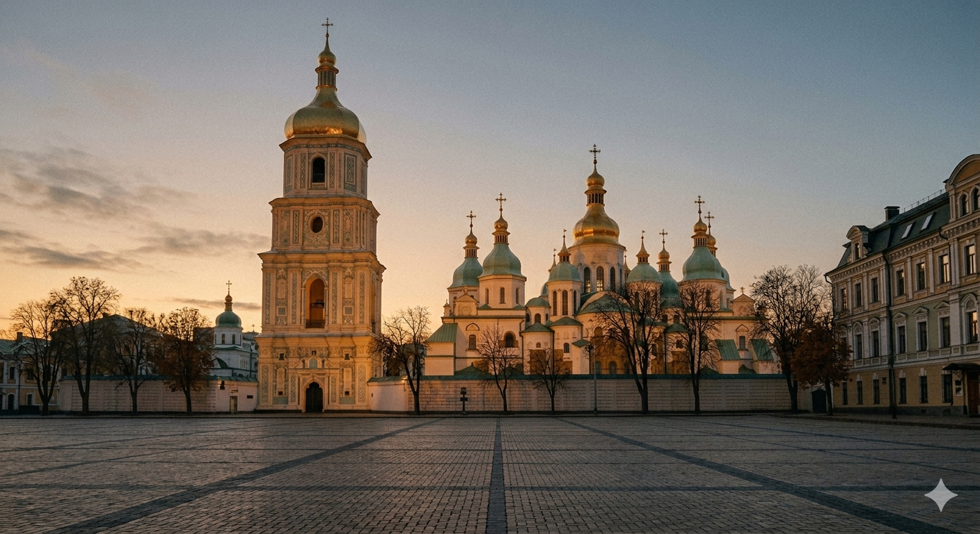 Saint Sophia Cathedral, Kyiv at dusk